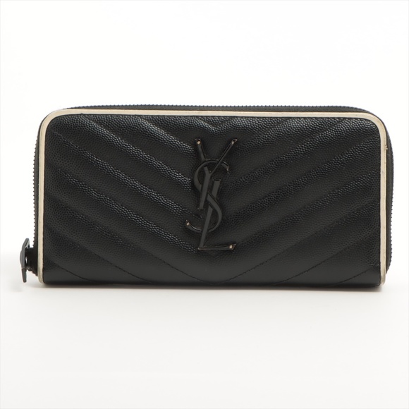SAINT LAURENT Monogram Matelasse Zip Around Calfskin Continental Wallet - Picture 1 of 10